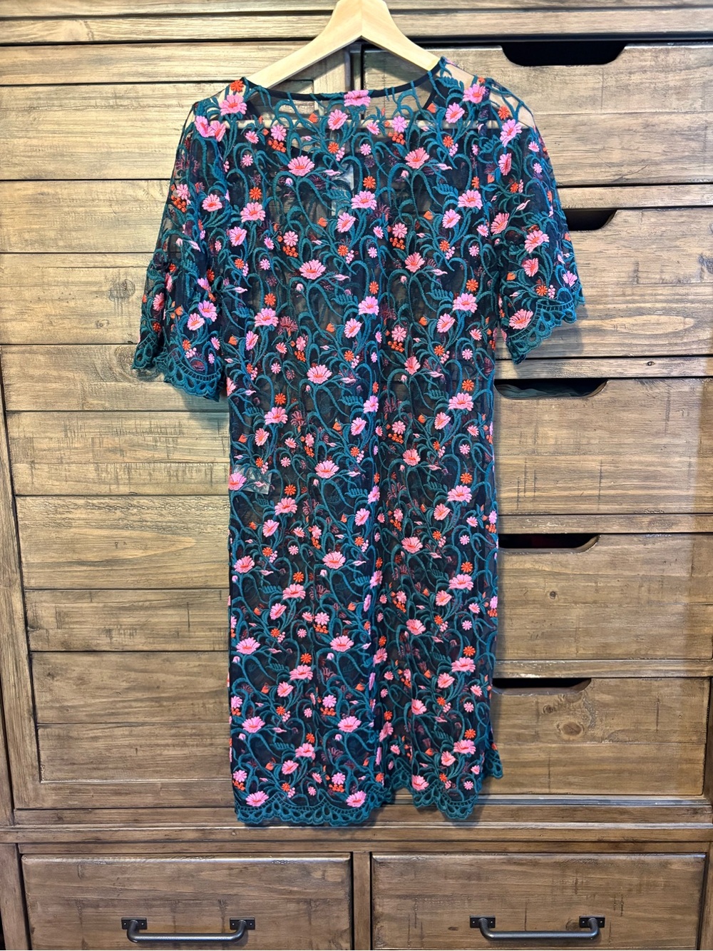 Anthropologie Moulinette Soeurs Embroidered Floral Lace Shift Dress XS‎ NWT - Picture 4 of 7